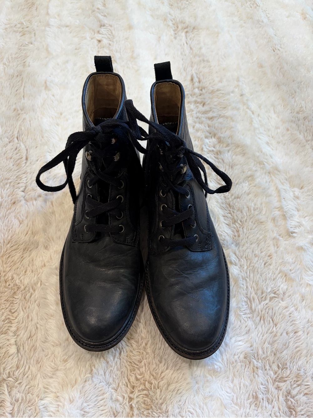 UGG Men's Black Leather Lace-Up Ankle Boots Selwood size 8